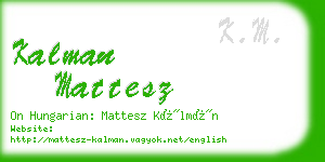kalman mattesz business card